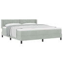 Box spring seng med hovedgærde Lysegrå 200 x 180 cm Fløjl