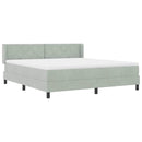 Box spring seng med hovedgærde Lysegrå 200 x 180 cm Fløjl