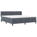 Box spring seng med hovedgærde Mørkegrå 200 x 180 cm Fløjl