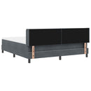 Box spring seng med hovedgærde Mørkegrå 200 x 180 cm Fløjl