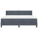 Box spring seng med hovedgærde Mørkegrå 200 x 180 cm Fløjl