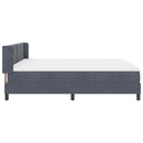 Box spring seng med hovedgærde Mørkegrå 200 x 180 cm Fløjl