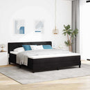 Box spring seng med hovedgærde Sort 200 x 180 cm Fløjl