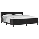 Box spring seng med hovedgærde Sort 200 x 180 cm Fløjl
