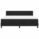 Box spring seng med hovedgærde Sort 200 x 180 cm Fløjl