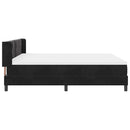 Box spring seng med hovedgærde Sort 200 x 180 cm Fløjl