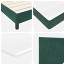 Box spring seng med hovedgærde Mørkegrøn 200 x 180 cm Fløjl