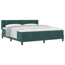 Box spring seng med hovedgærde Mørkegrøn 200 x 180 cm Fløjl