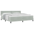 Box spring seng med hovedgærde Lysegrå 200 x 200 cm Fløjl