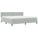 Box spring seng med hovedgærde Lysegrå 200 x 200 cm Fløjl