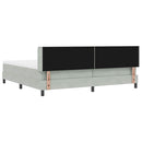 Box spring seng med hovedgærde Lysegrå 200 x 200 cm Fløjl