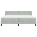 Box spring seng med hovedgærde Lysegrå 200 x 200 cm Fløjl