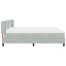 Box spring seng med hovedgærde Lysegrå 200 x 200 cm Fløjl
