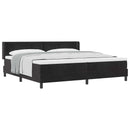 Box spring seng med hovedgærde Sort 200 x 200 cm Fløjl