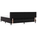 Box spring seng med hovedgærde Sort 200 x 200 cm Fløjl