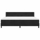 Box spring seng med hovedgærde Sort 200 x 200 cm Fløjl