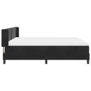 Box spring seng med hovedgærde Sort 200 x 200 cm Fløjl