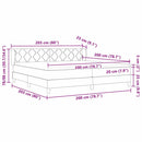 Box spring seng med hovedgærde Sort 200 x 200 cm Fløjl