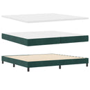 Box spring seng med hovedgærde Mørkegrøn 200 x 200 cm Fløjl