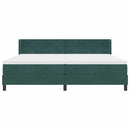 Box spring seng med hovedgærde Mørkegrøn 200 x 200 cm Fløjl