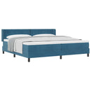 Box spring seng med hovedgærde Mørk blå 200 x 200 cm Fløjl