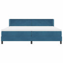 Box spring seng med hovedgærde Mørk blå 200 x 200 cm Fløjl