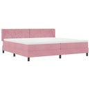 Box spring seng med hovedgærde Lyserød 200 x 200 cm Fløjl