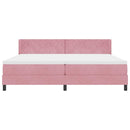 Box spring seng med hovedgærde Lyserød 200 x 200 cm Fløjl