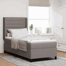 Box spring seng med pude Gråbrun 200 x 80 cm Stof