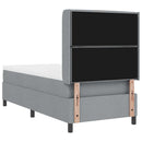 Box spring seng med pude Lysegrå 190 x 90 cm Stof