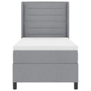 Box spring seng med pude Lysegrå 200 x 90 cm Stof