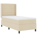 Box spring seng med pude med hovedgærde Creme 200 x 90 cm Stof