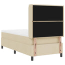 Box spring seng med pude med hovedgærde Creme 200 x 90 cm Stof