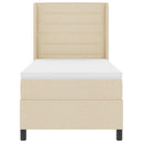 Box spring seng med pude med hovedgærde Creme 200 x 90 cm Stof
