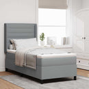 Box spring seng med madras Lysegrå 200 x 100 cm Stof