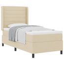 Box spring seng med pude med hovedgærde Creme 200 x 100 cm Stof