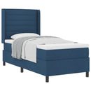 Box spring seng med madras med hovedgærde Blå 200 x 100 cm Stof