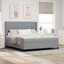 Box spring seng med pude Lysegrå 200 x 180 cm Stof