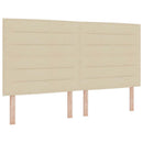Box spring seng med pude med hovedgærde Creme 200 x 180 cm Stof