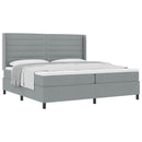 Box spring seng med pude Lysegrå 200 x 200 cm Stof