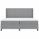 Box spring seng med pude Lysegrå 200 x 200 cm Stof