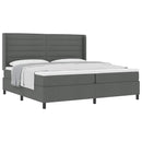 Box spring seng med madras Mørkegrå 200 x 200 cm Stof