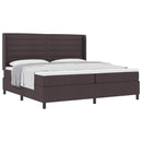 Box spring seng med madras Mørk Brun 200 x 200 cm Stof