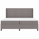 Box spring seng med pude Gråbrun 200 x 200 cm Stof