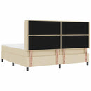 Box spring seng med pude med hovedgærde Creme 200 x 200 cm Stof