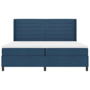 Box spring seng med madras med hovedgærde Blå 200 x 200 cm Stof