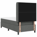 Box spring seng med pude Mørkegrå 190 x 90 cm Stof
