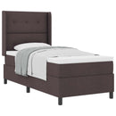 Box spring seng med pude Mørk Brun 190 x 90 cm Stof