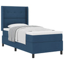 Box spring seng med pude med hovedgærde Blå 190 x 90 cm Stof
