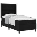 Box spring seng med pude med hovedgærde Sort 200 x 100 cm Stof